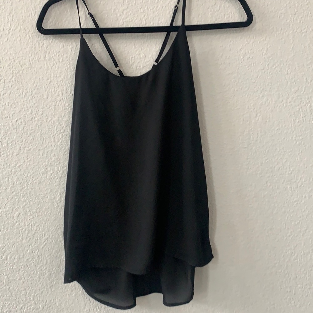 ANGL - Black Sheer Spaghetti Strap Tank - Size Small